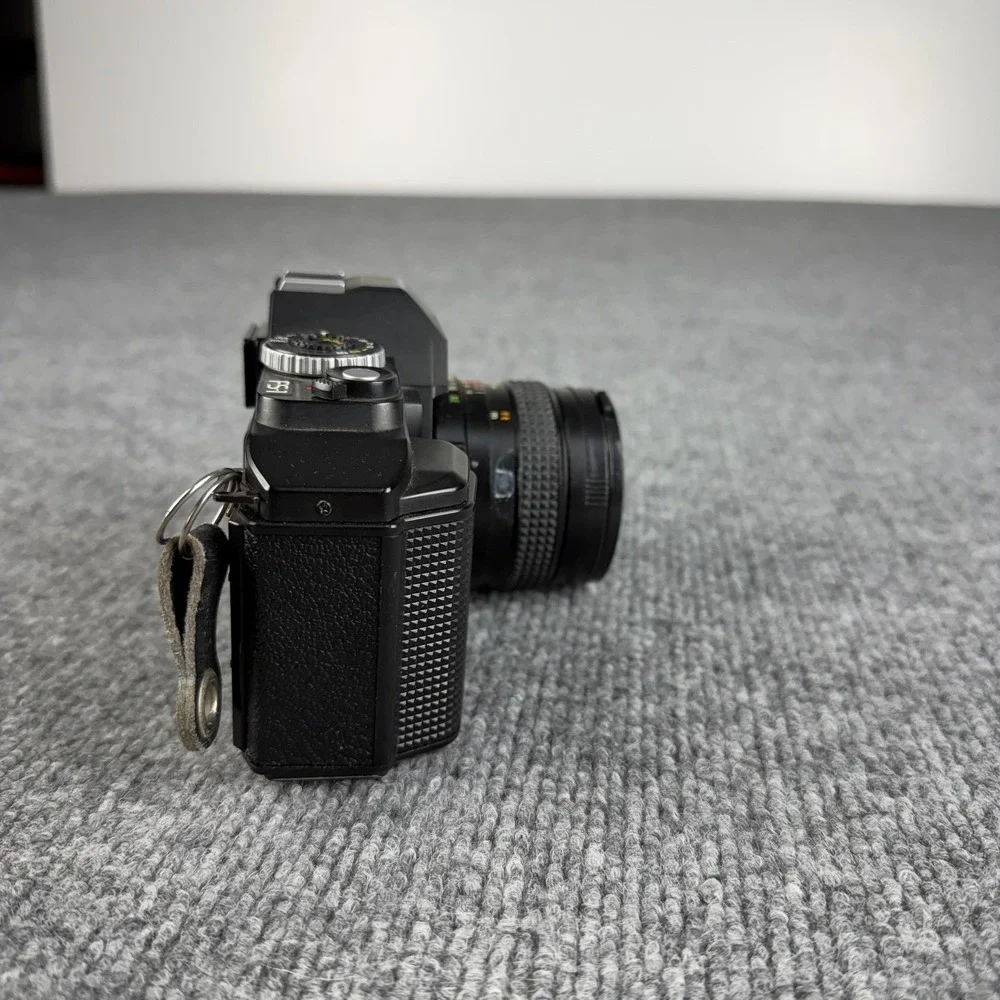 Konica FS-1 35mm SLR Film Camera Black Hexanon AR 50mm F1.7 Lens Japan